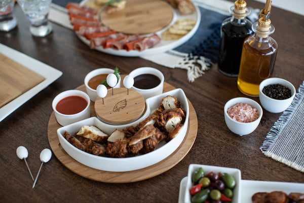 Philadelphia Eagles Glass Jersey Chip And Dip Platter