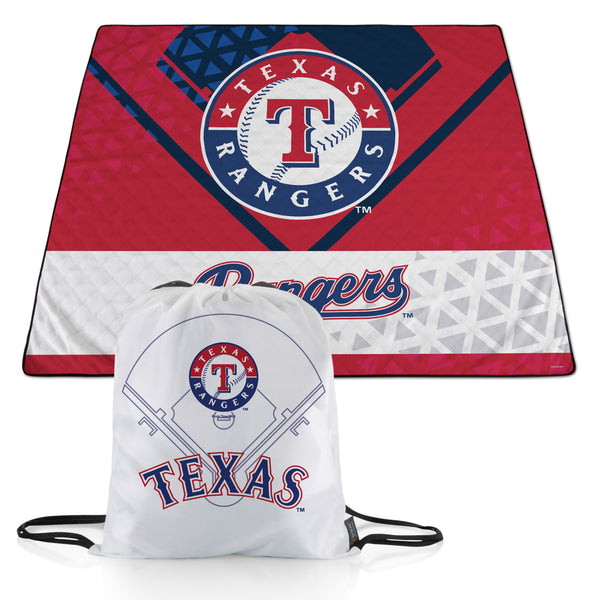 MLB Texas Rangers Vista Outdoor Picnic Blanket & Tote - Rainbow/Black