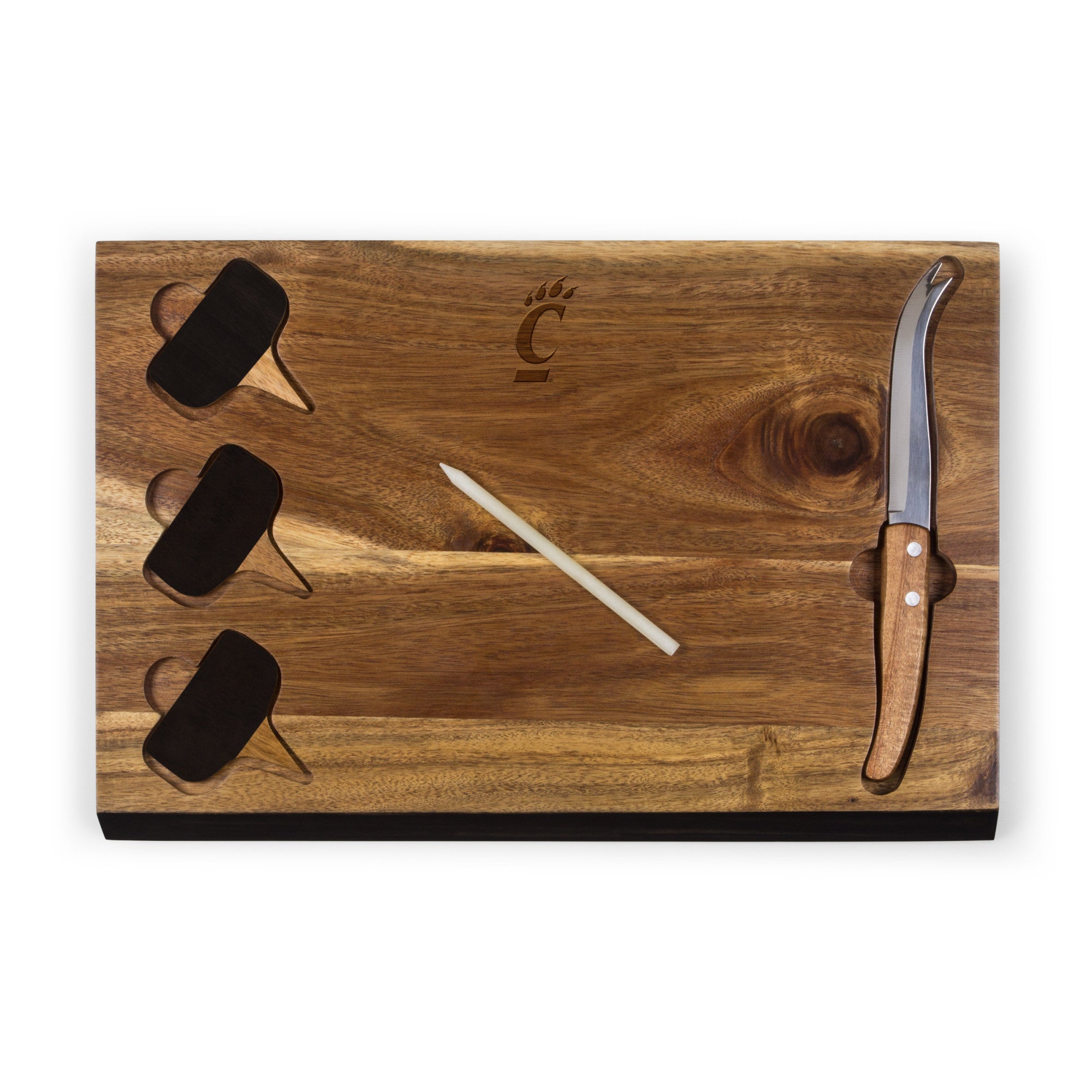 Cincinnati Bearcats - Delio Acacia Cheese Cutting Board & Tools Set