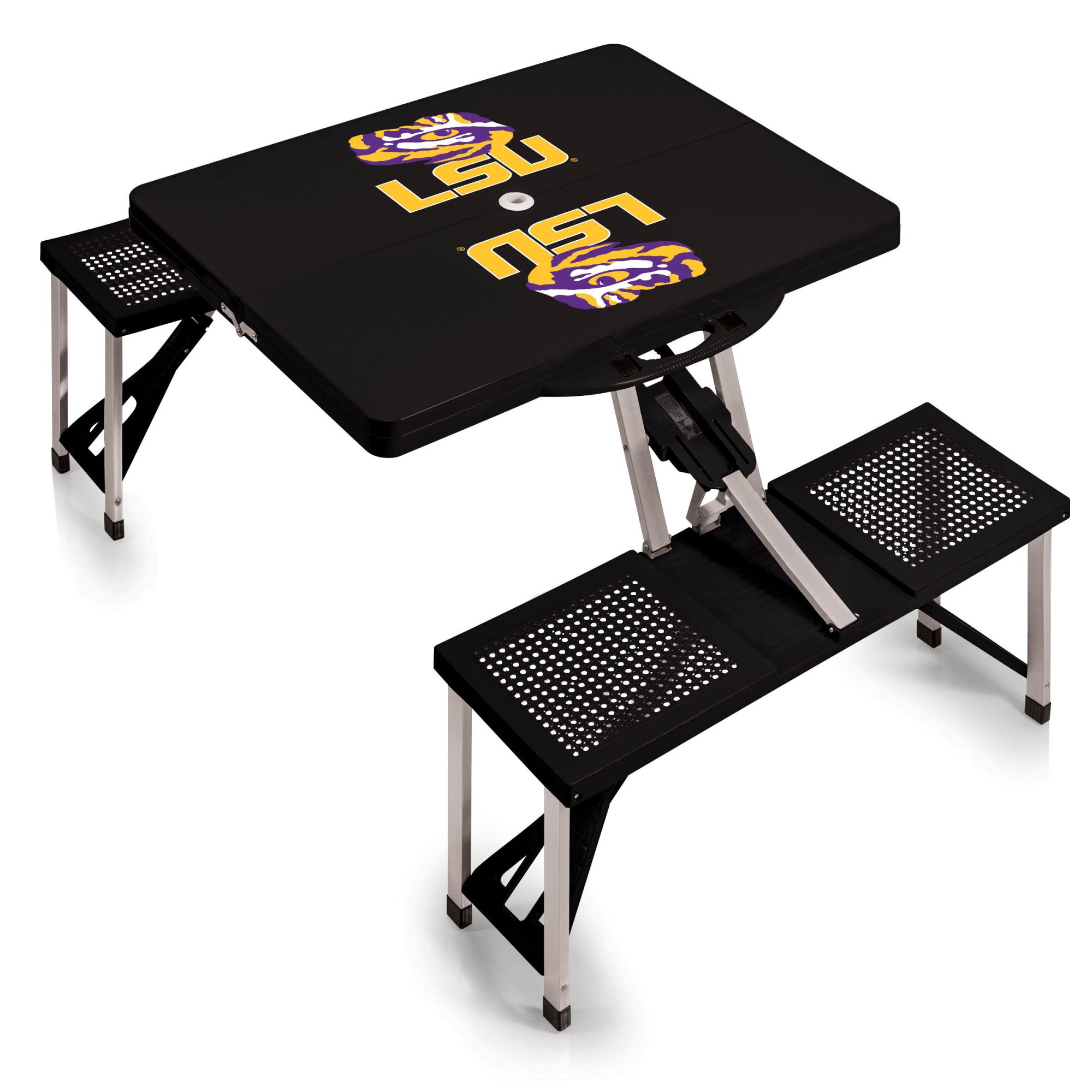 LSU Tigers - Picnic Table Portable Folding Table with Seats