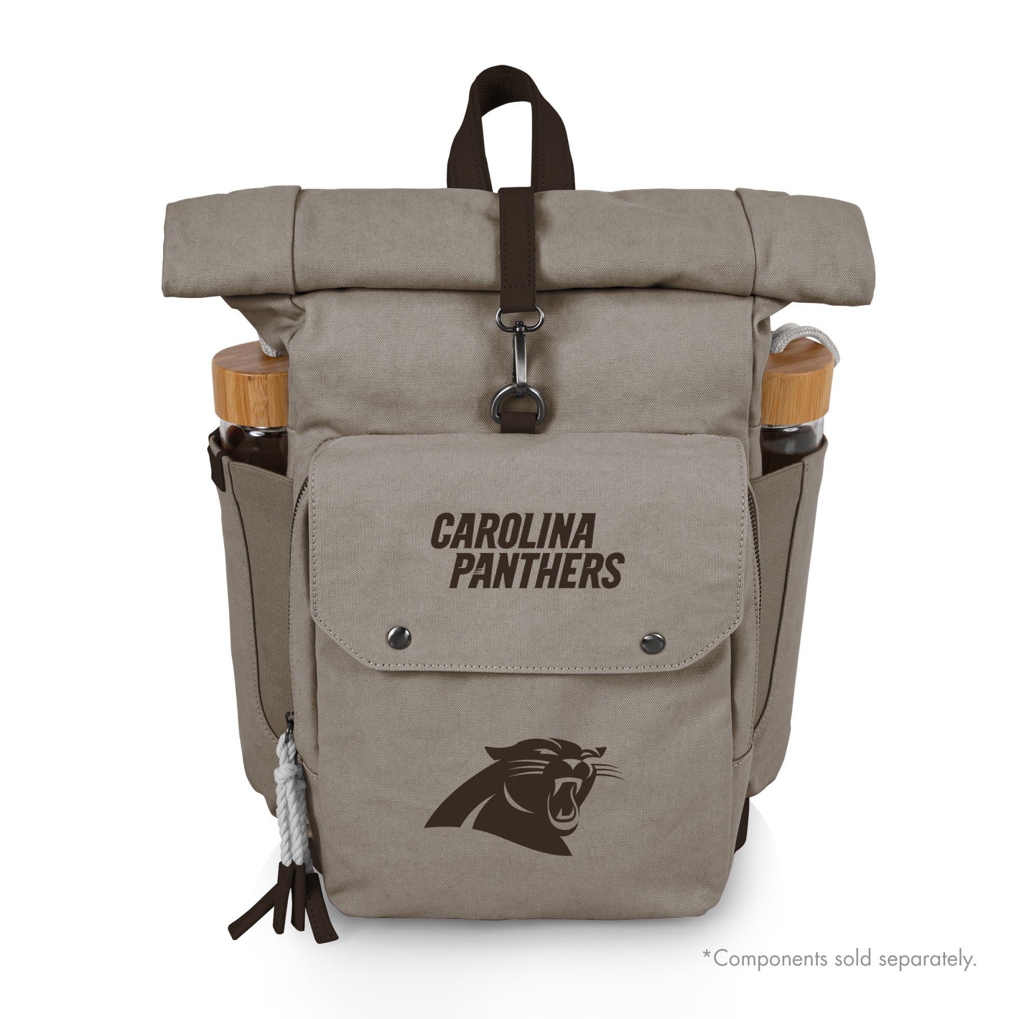 Carolina Panthers Carmel Roll Top Picnic Backpack Cooler PICNIC TIME FAMILY OF BRANDS