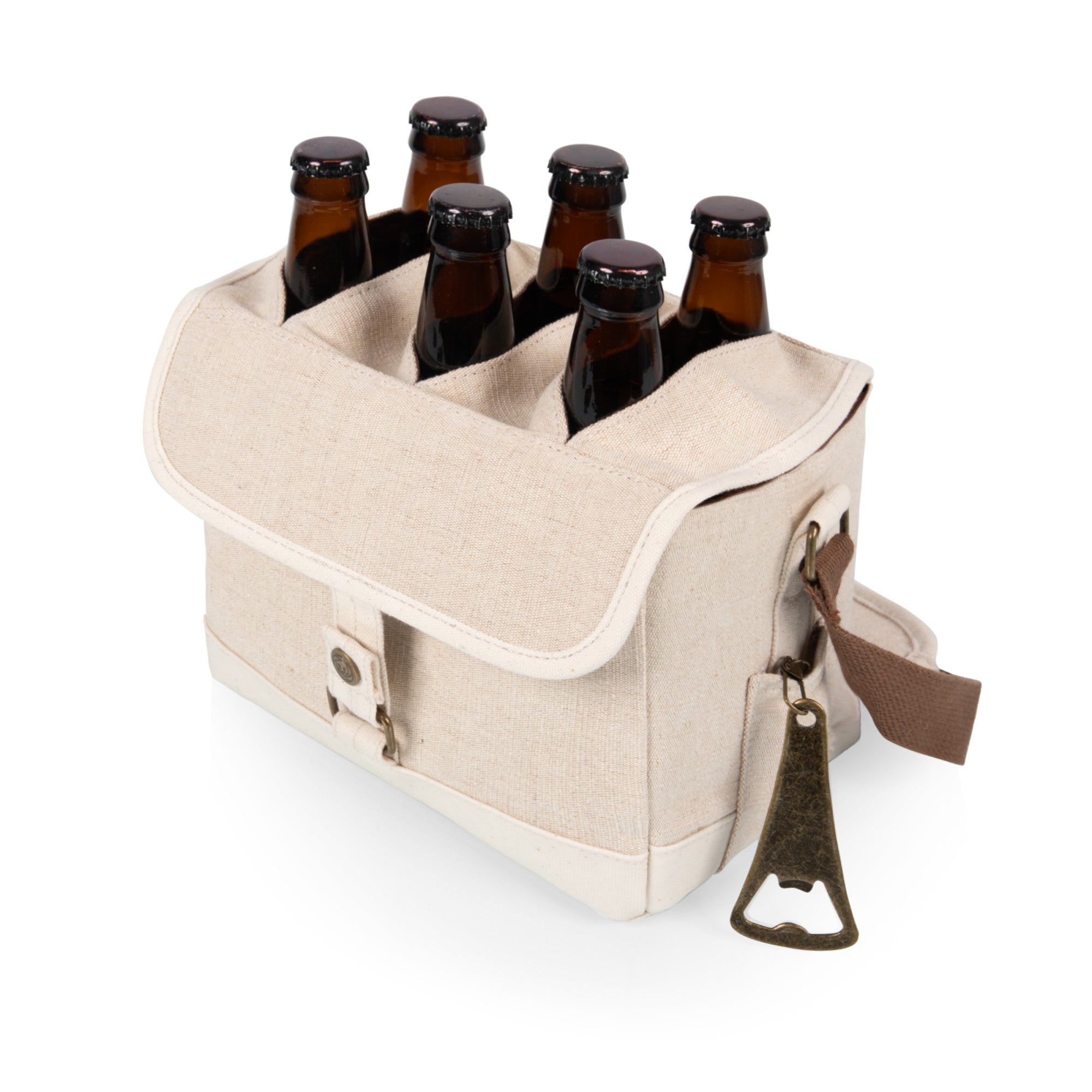 Legacy Beer Caddy Cooler Tote with Opener Beige