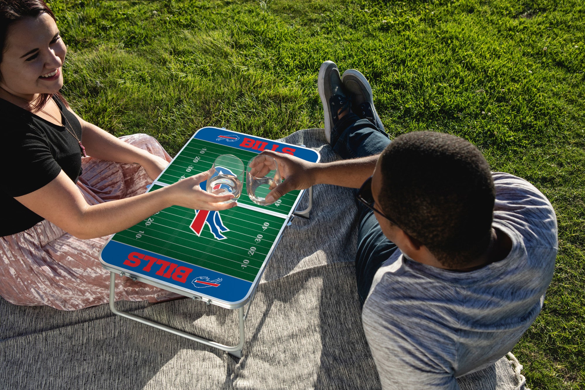 Picnic Time Buffalo Bills 54-in Red Plastic Rectangle Folding Picnic Table  in the Picnic Tables department at