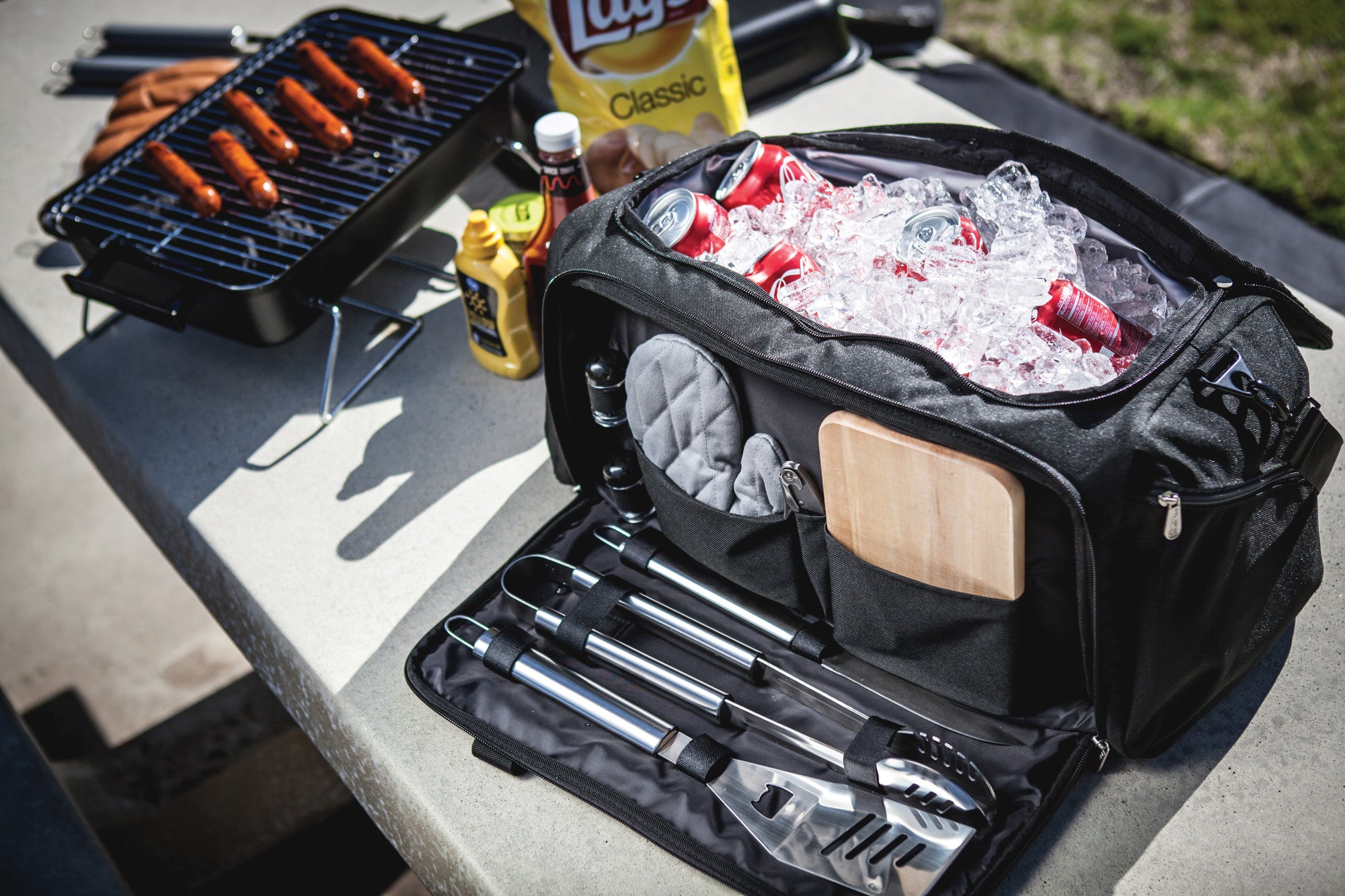 Picnic Time Black Seattle Seahawks BBQ Kit Cooler