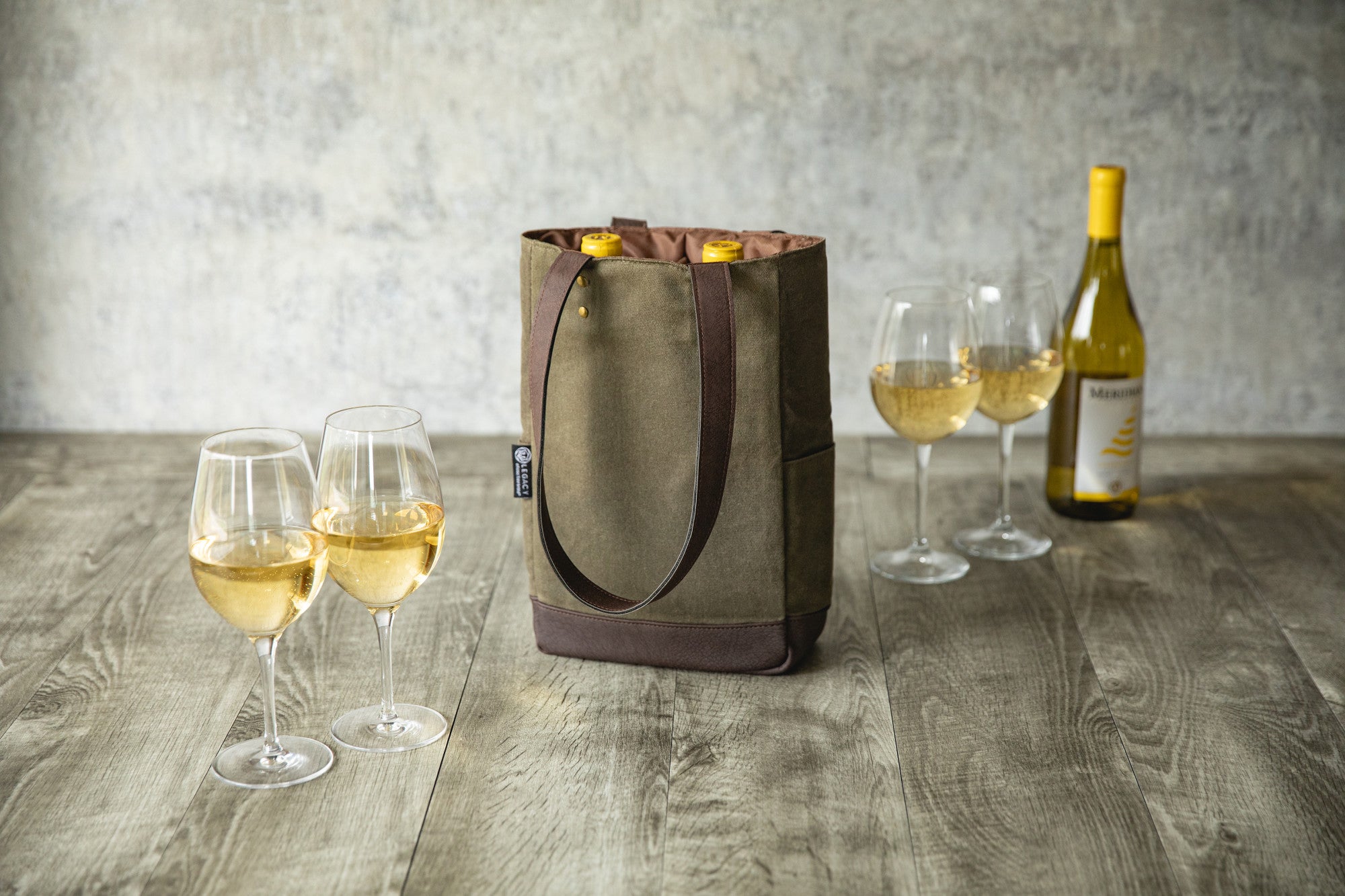 INSULATED WINE BAG S/2, WHITE & BLACK CHECK, PURSE