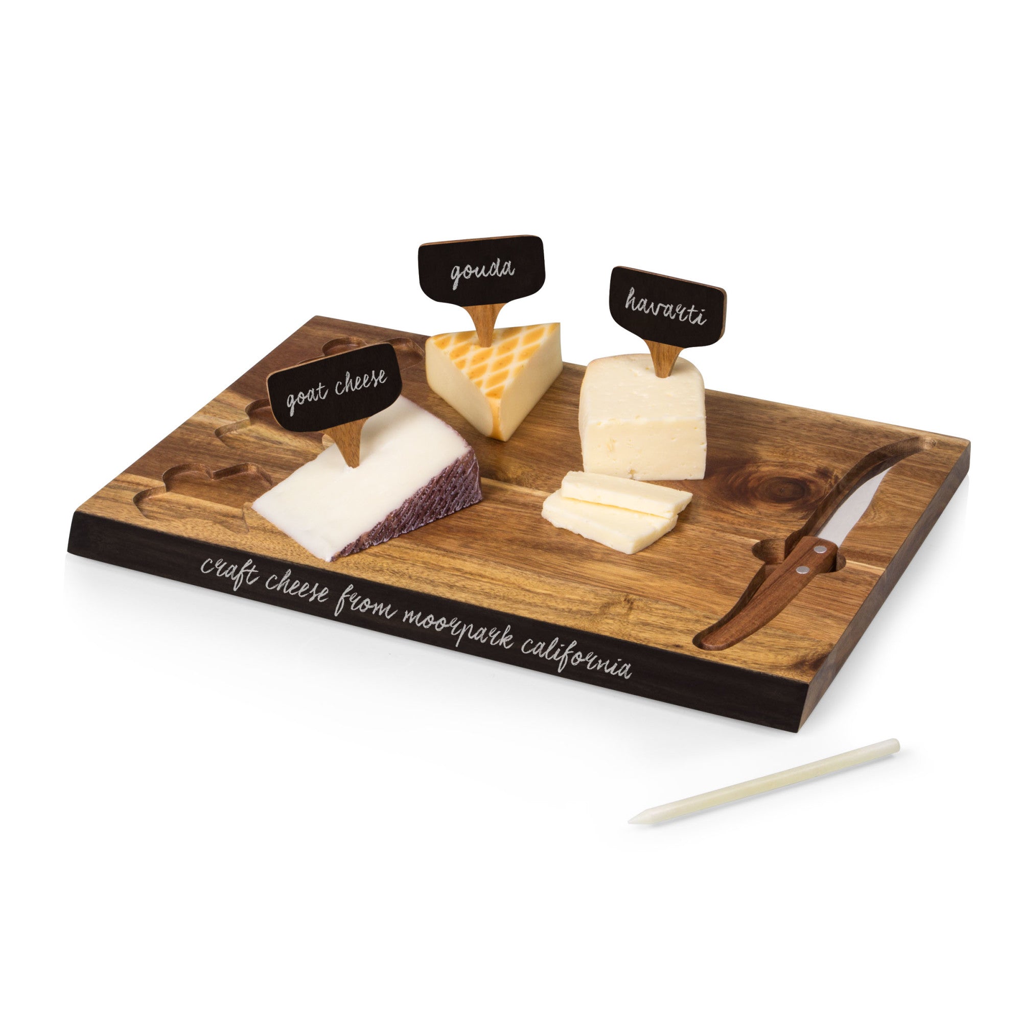 New York Giants - Delio Acacia Cheese Cutting Board & Tools Set