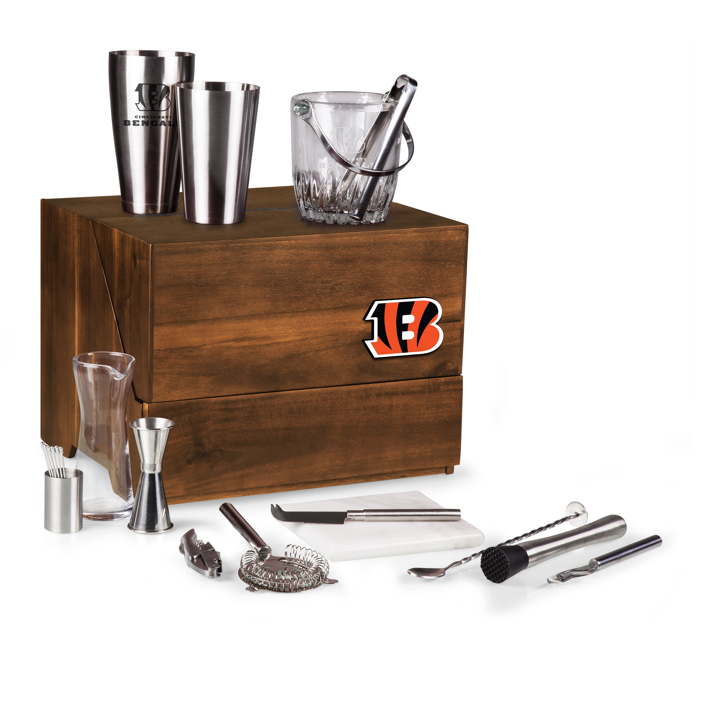 Picnic Time Cincinnati Bengals Whiskey Box Gift Set