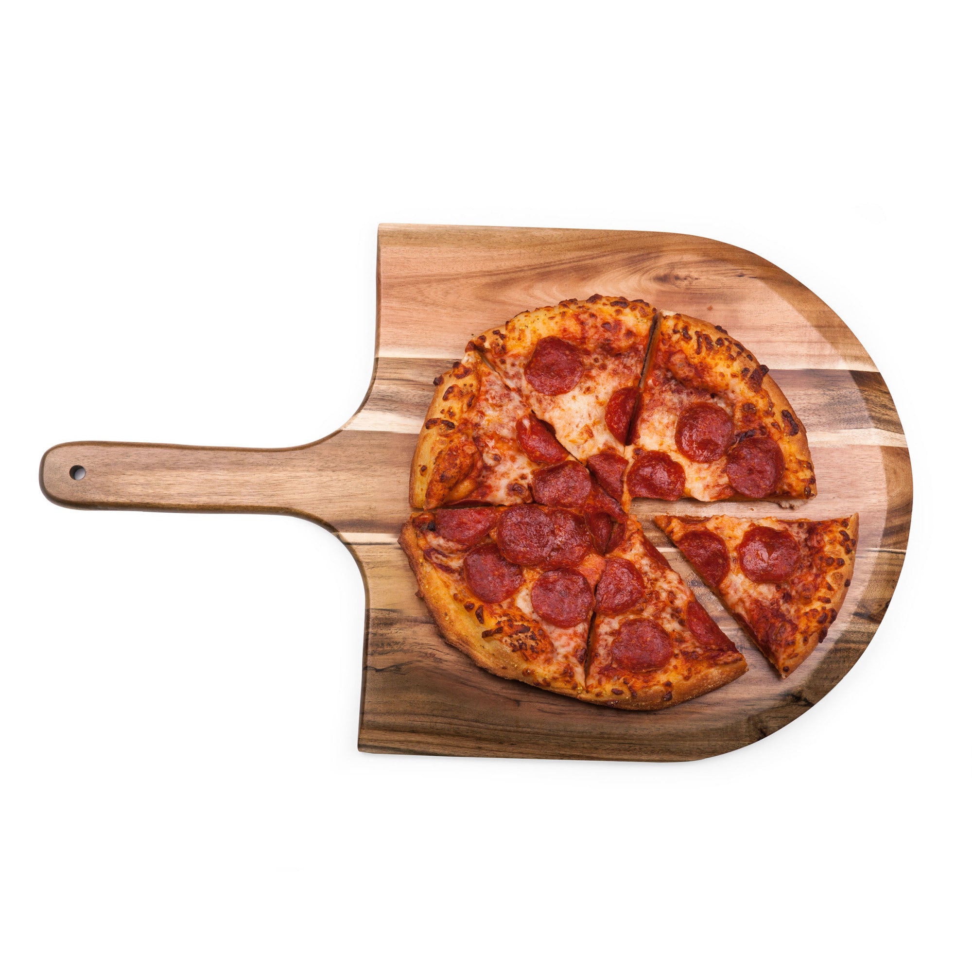 SPRING PARK Pizza Board or Pizza Cutting Board - Round Charcuterie Board or  - Round Cutting Board with Handle- Wood Grain Pizza Paddle Pizza Peel Non  Scratch No Scoring Scratch Resistant 