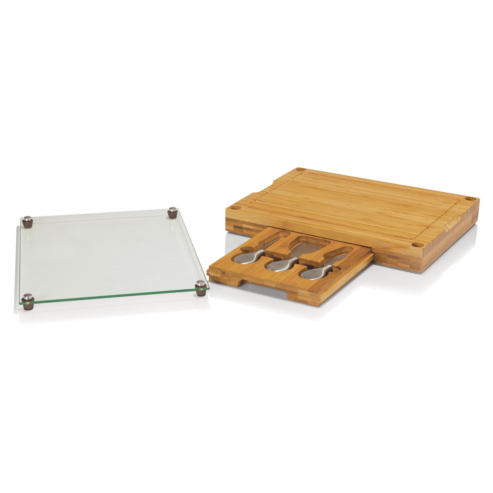 Houston Astros - Concerto Glass Top Cheese Cutting Board & Tools Set