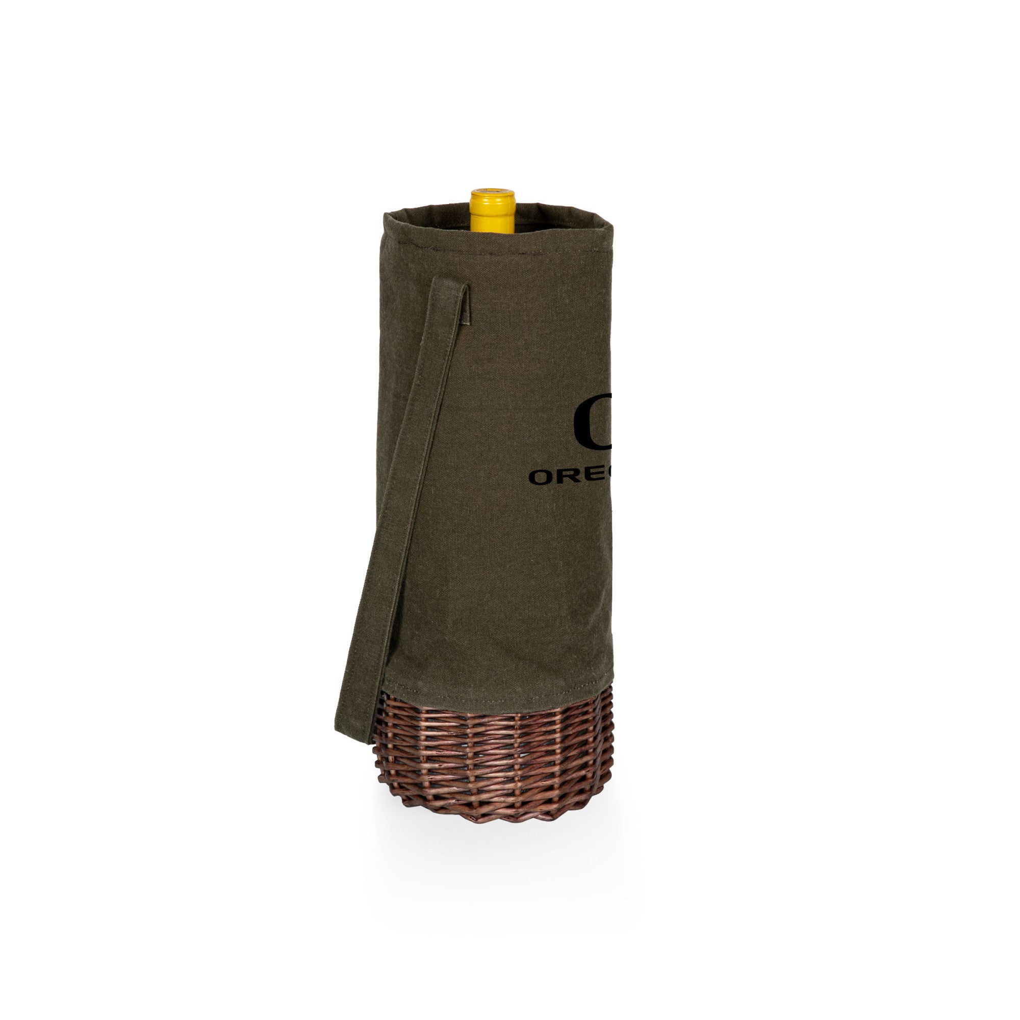 Oregon Ducks - Malbec Insulated Canvas and Willow Wine Bottle Basket