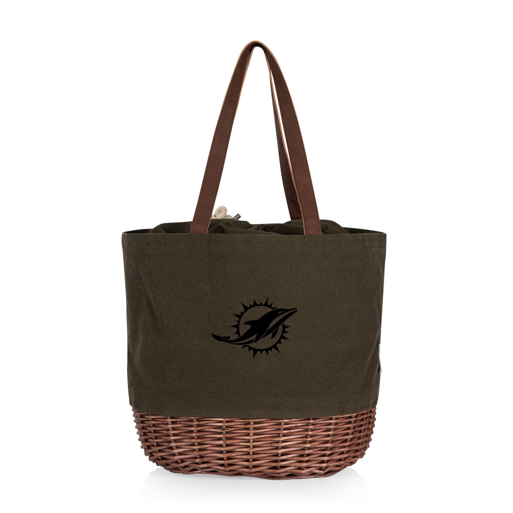 Miami Dolphins - Coronado Canvas and Willow Basket Tote