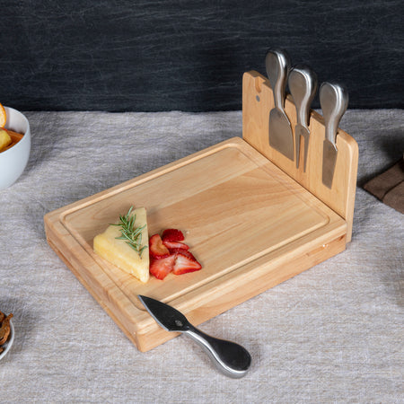 Picnic Silhouette Cheese Board purchases and Tools Set - Rubberwood