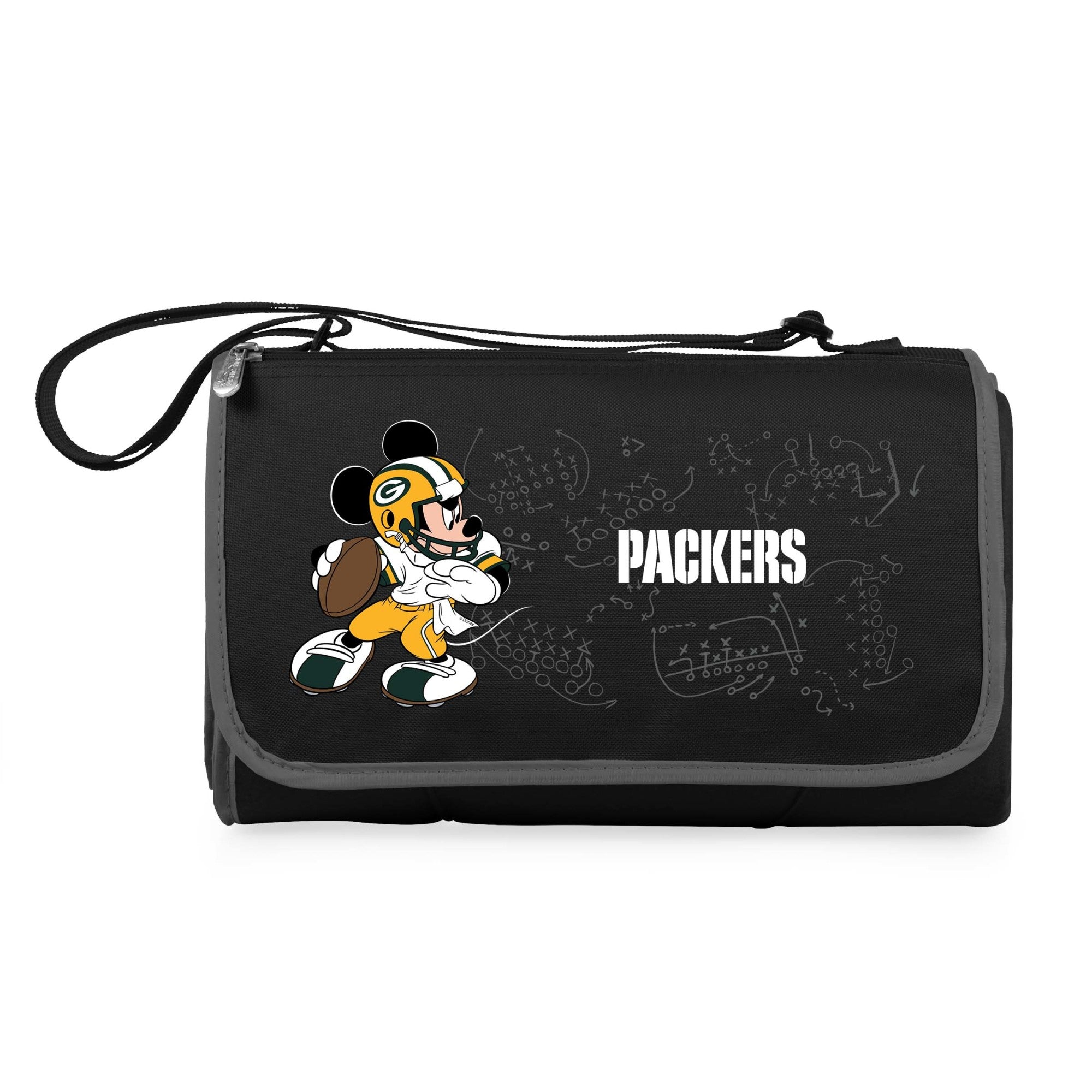 Black Green Bay Packers NFL Disney Outdoor Picnic Blanket Tote